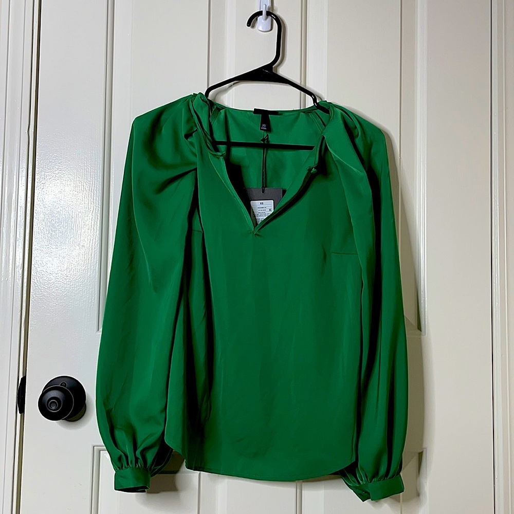 Long Sleeve Green Blouse